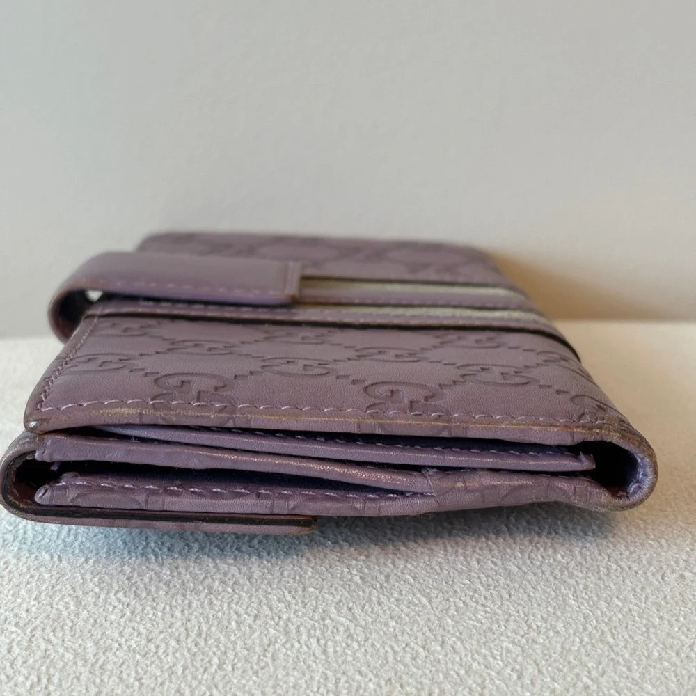 GUCCI Velvet Line Long Wallet - Lavender and grey
